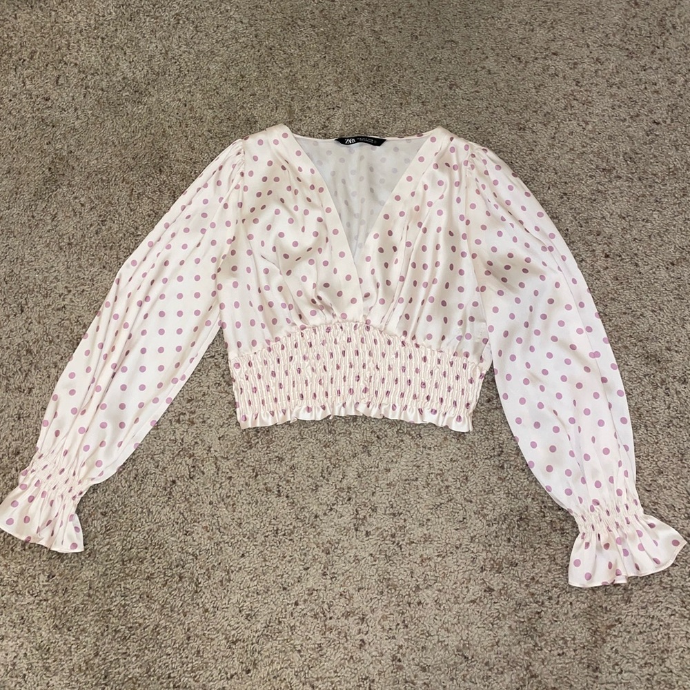 Zara long sleeve crop top